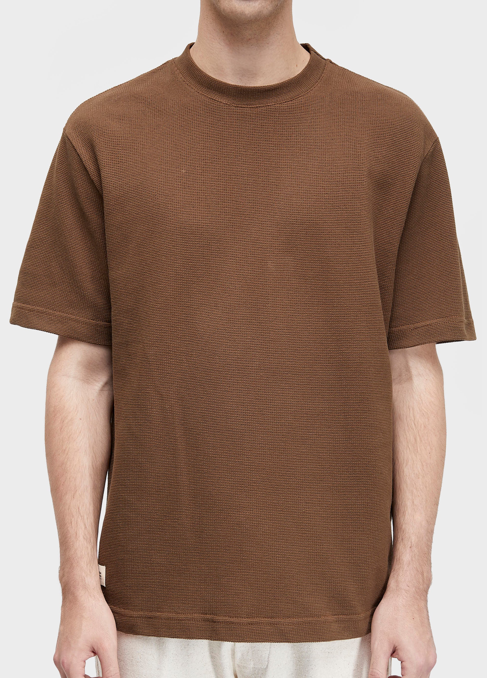 T-SHIRT TOPSTITCH TEXTURE CONTRAST MC