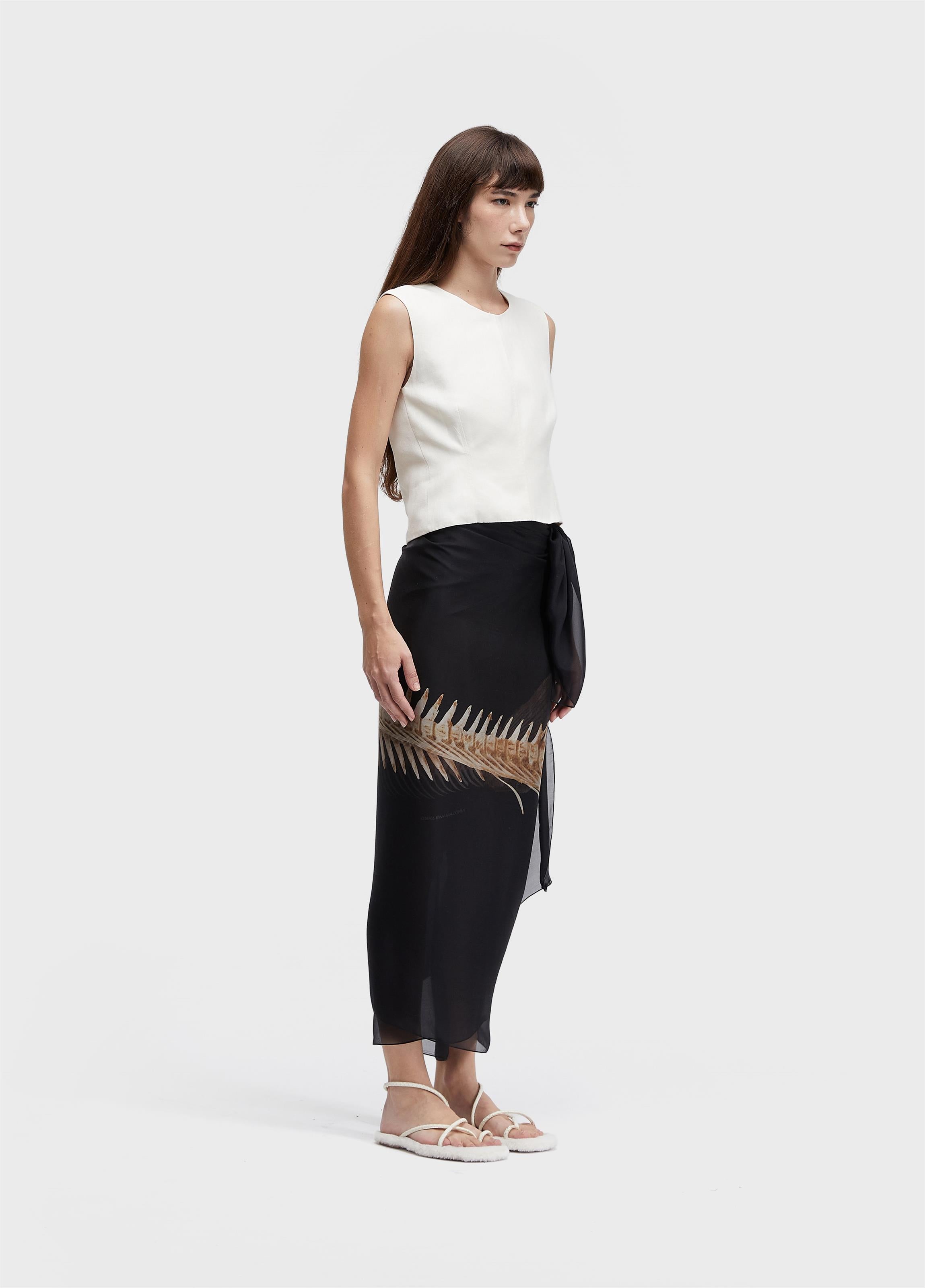 BLUSA SLEEVELESS PESPONTOS LINEN