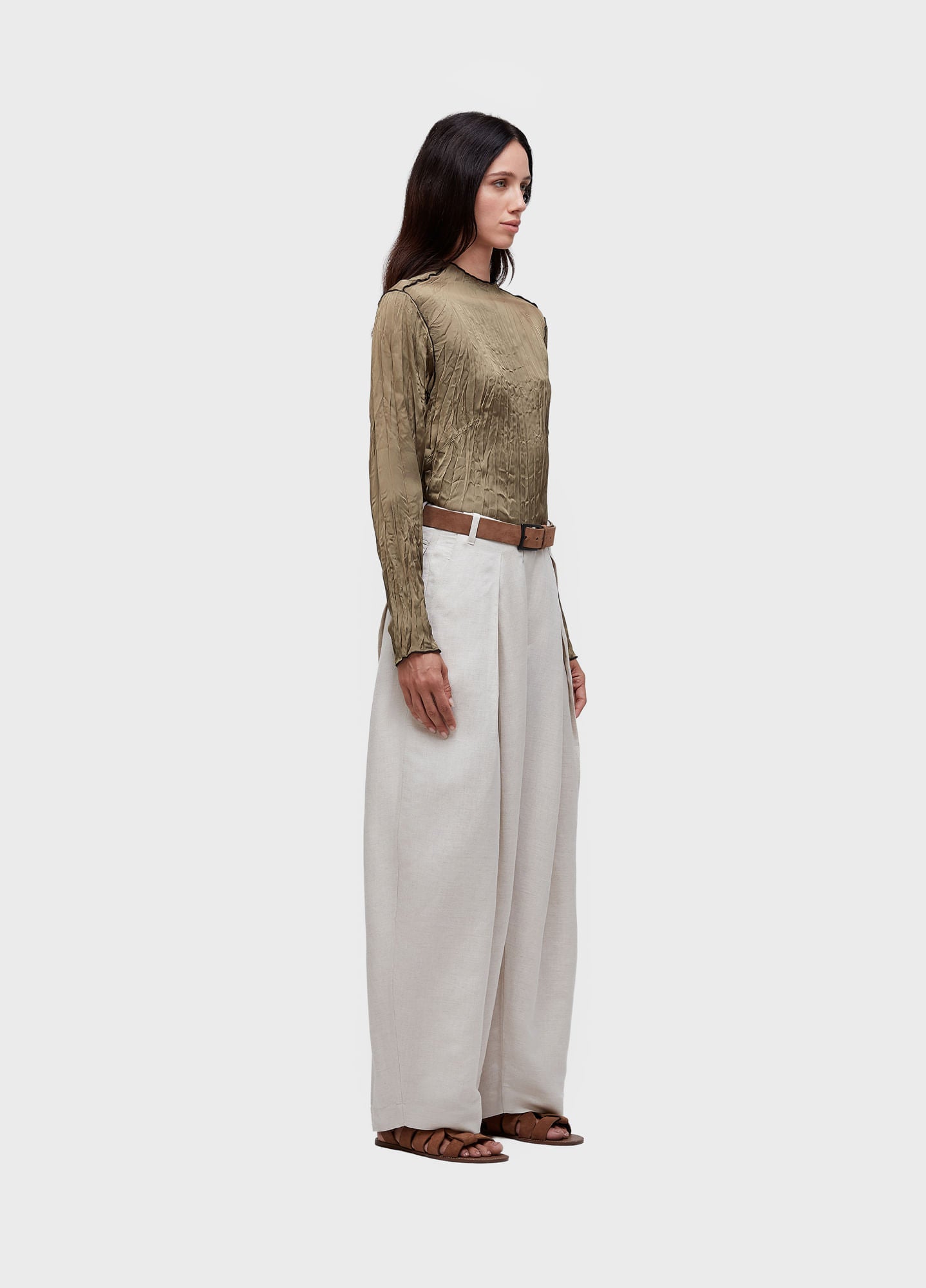 CALÇA LINEN PREGAS