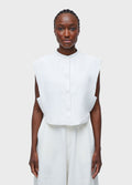BLUSA SMOKING SLEEVELESS LINEN