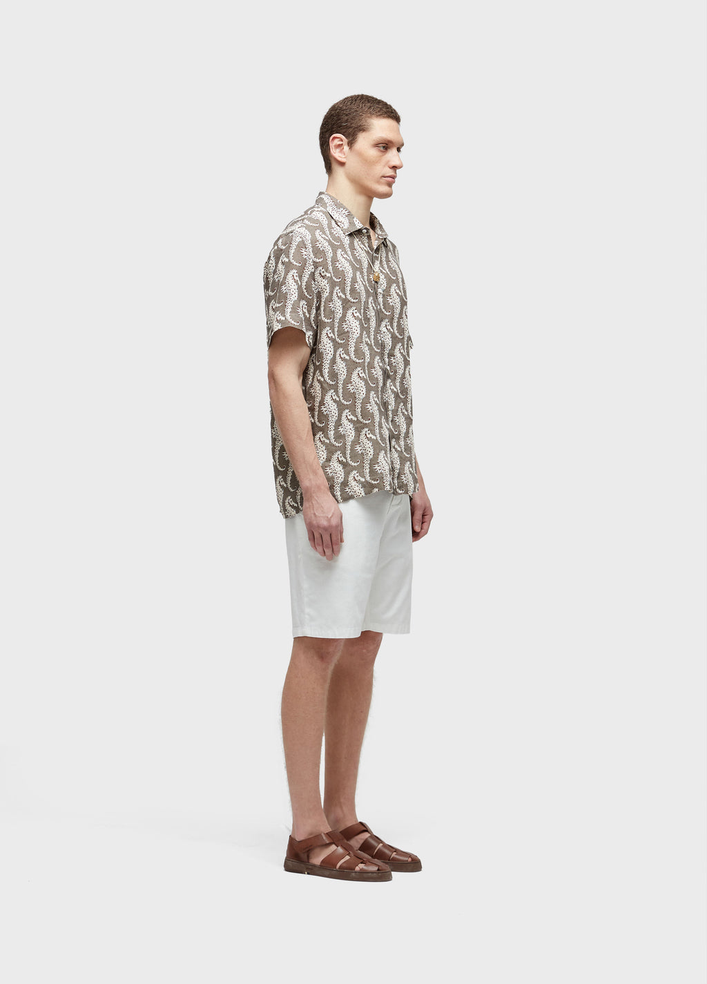 CAMISA LINEN SEAHORSE GREEN MC