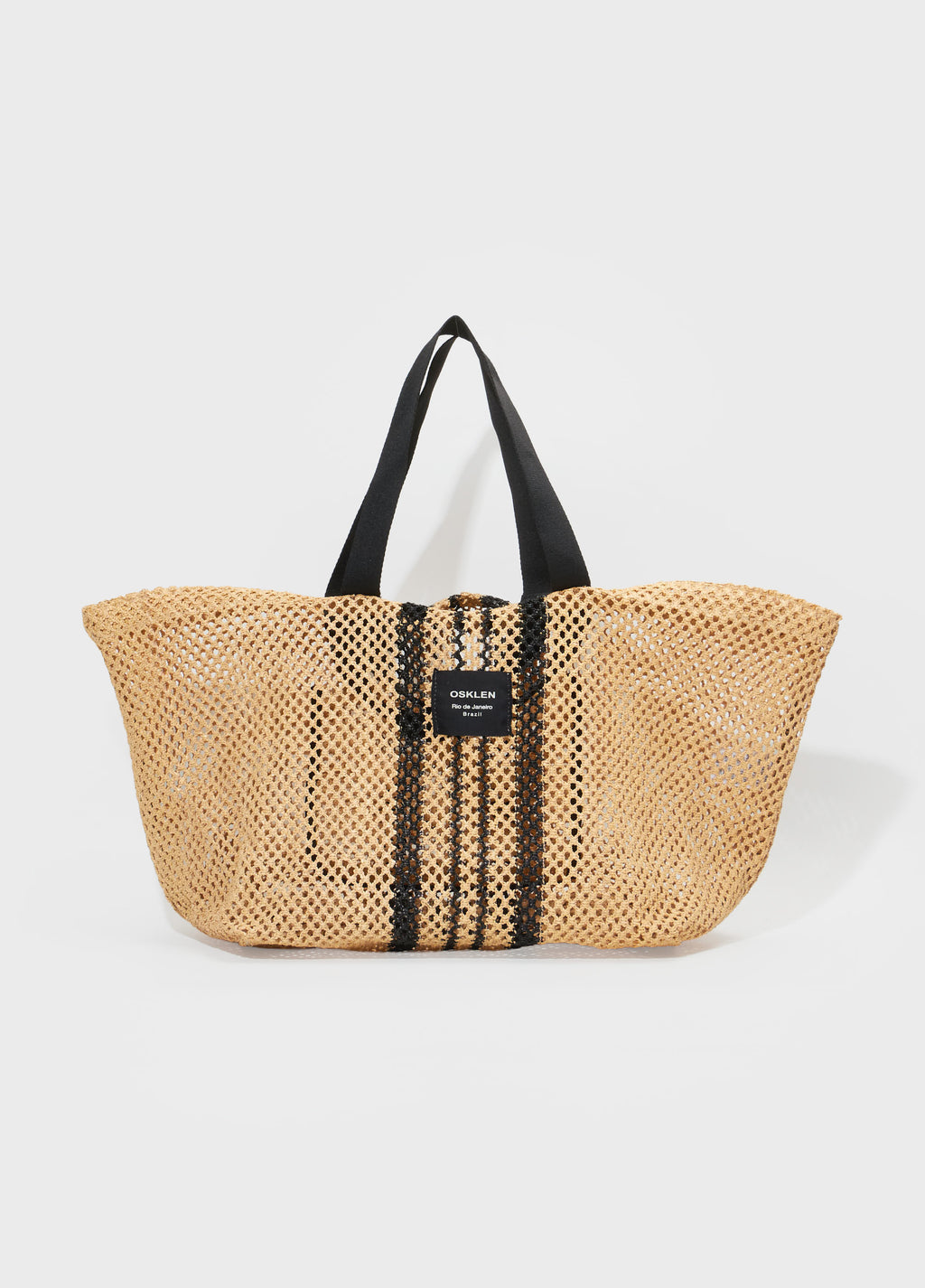 BOLSA TOTE TELA PRANCHAO NATURAL/PRETO