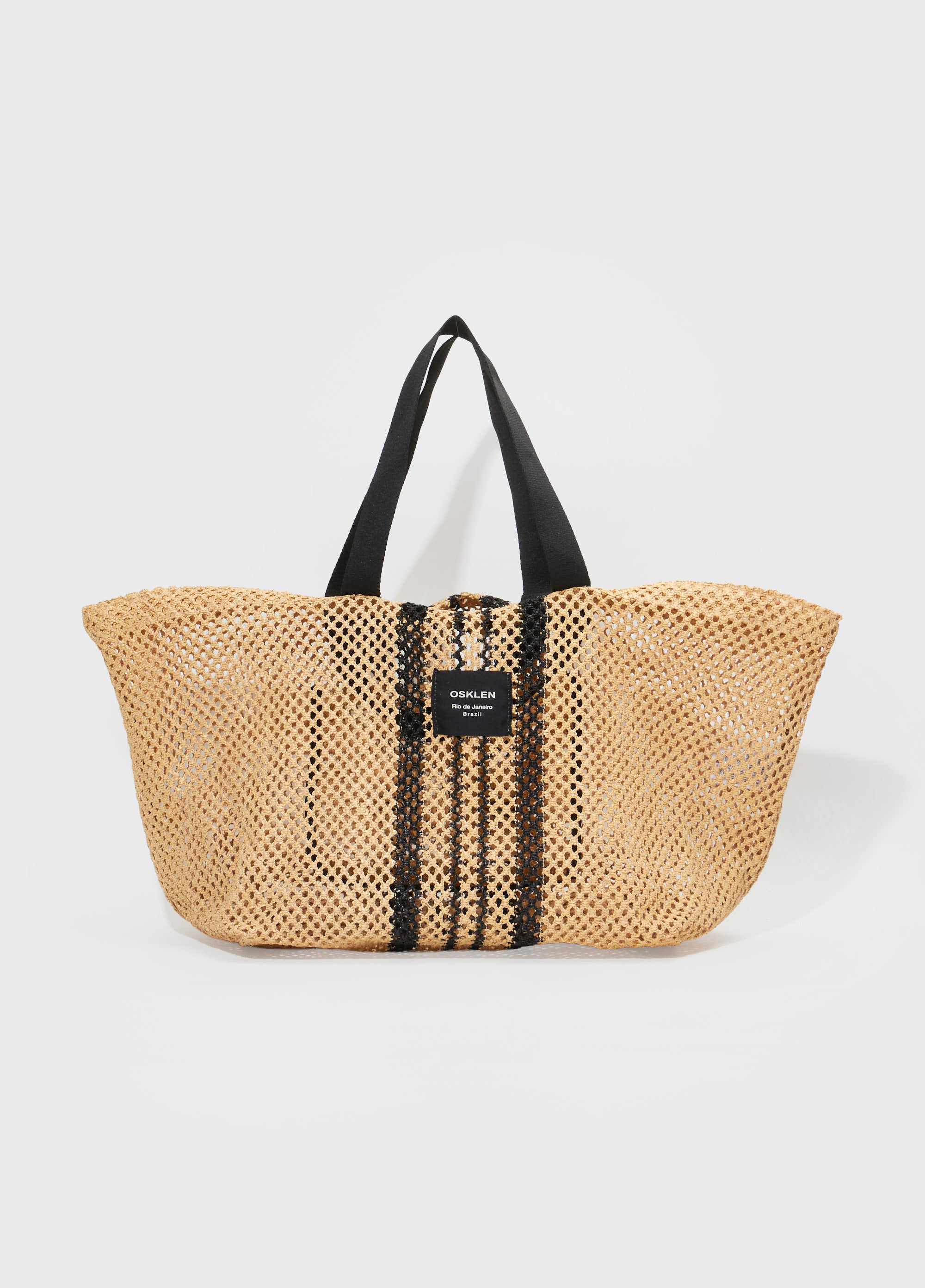 BOLSA TOTE TELA PRANCHAO NATURAL/PRETO