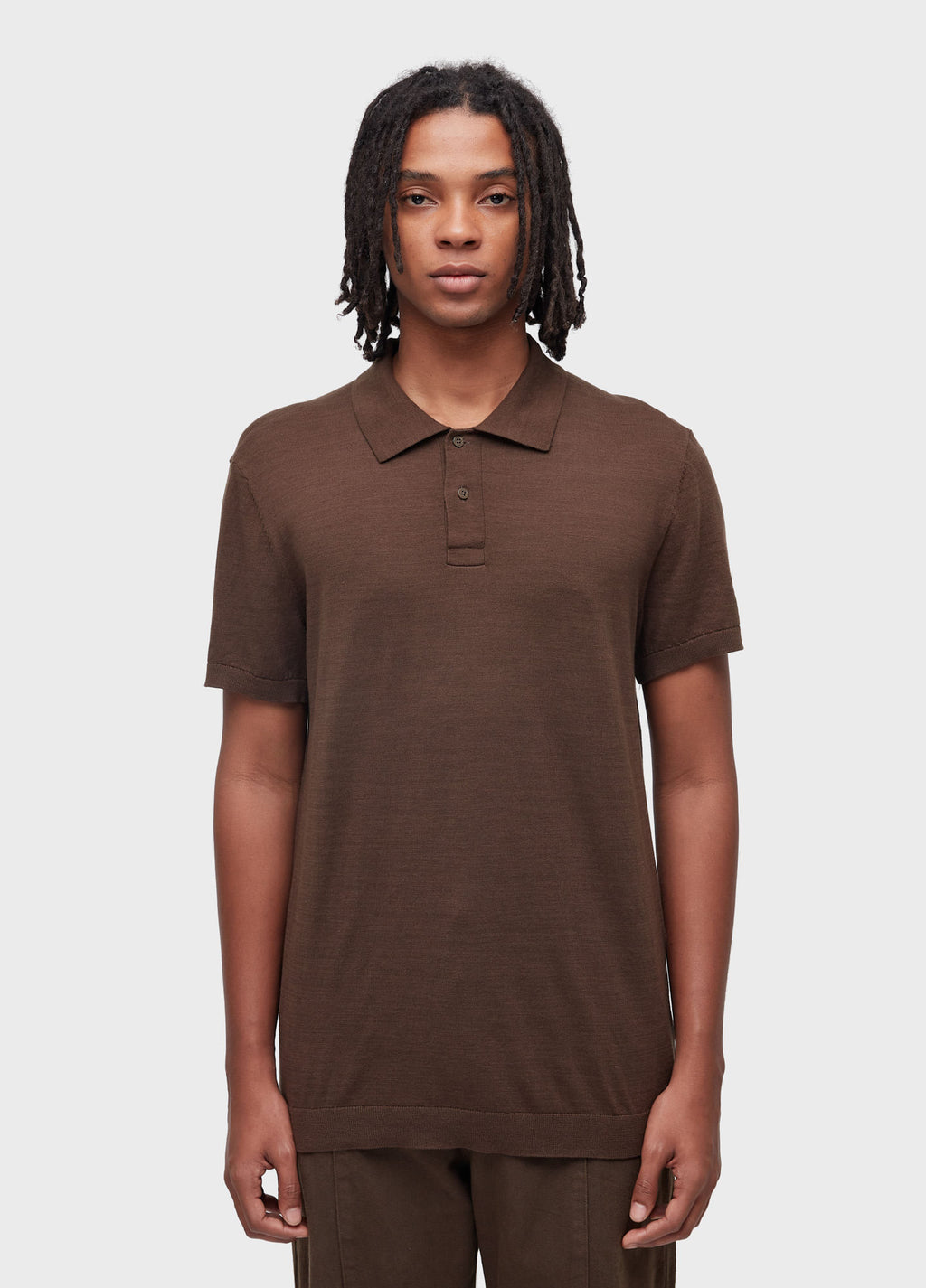 MENS CLASSIC COTTON POLO SHIRT MARROM NOZ