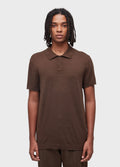 MENS CLASSIC COTTON POLO SHIRT MARROM NOZ