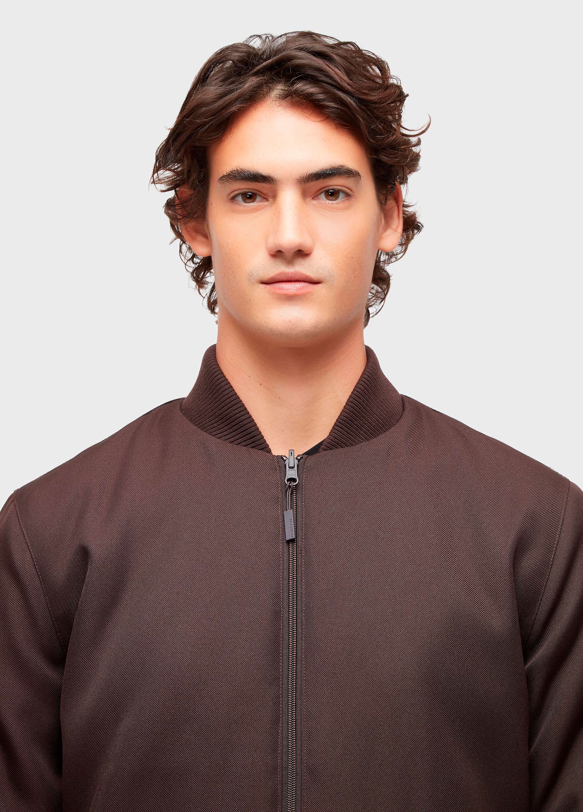 JAQUETA BOMBER DOUBLE PLAIN CASTANHO/CAQUI