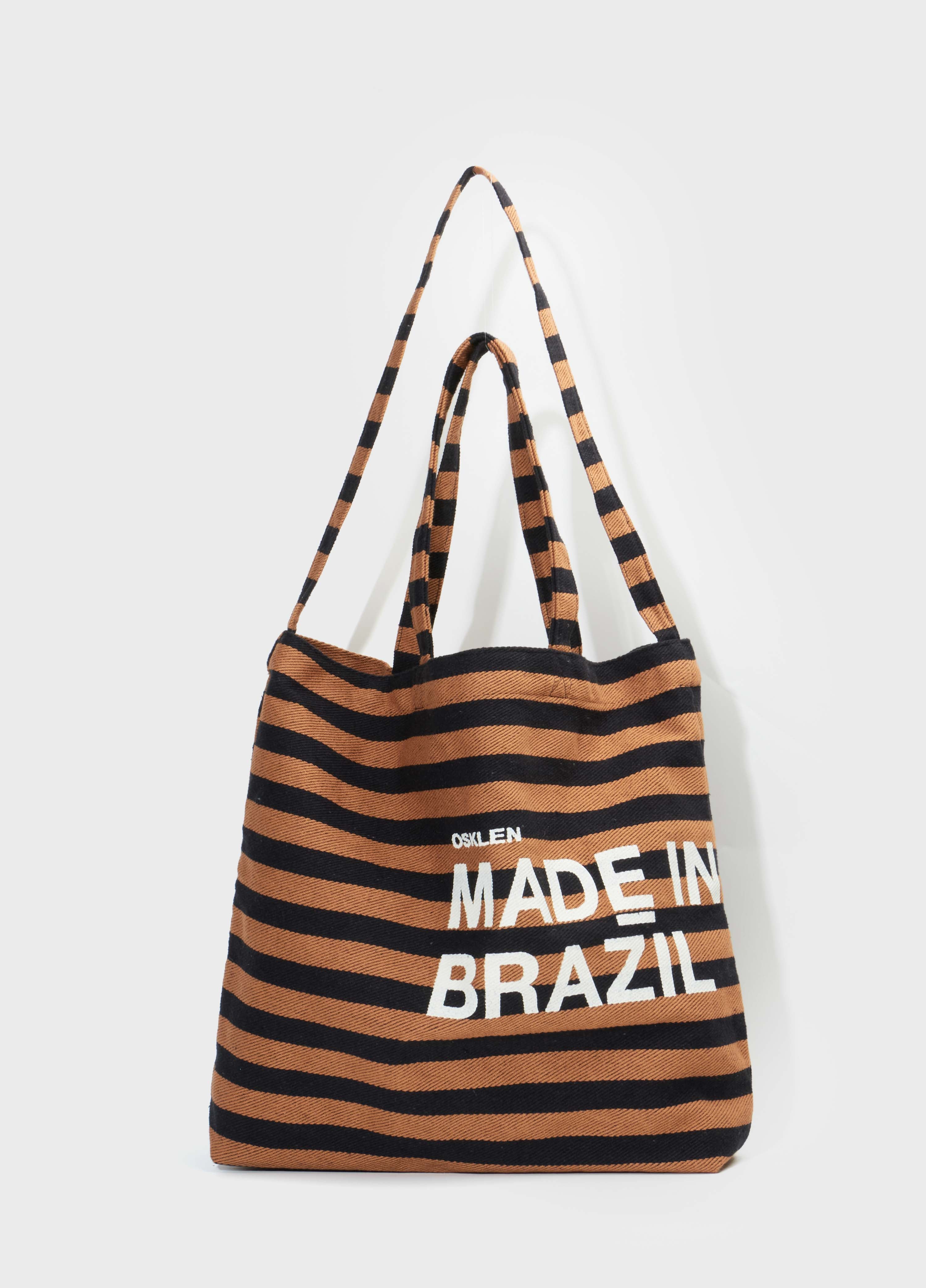 BOLSA TOTE MADE IN BRAZIL BLACK STRIPES