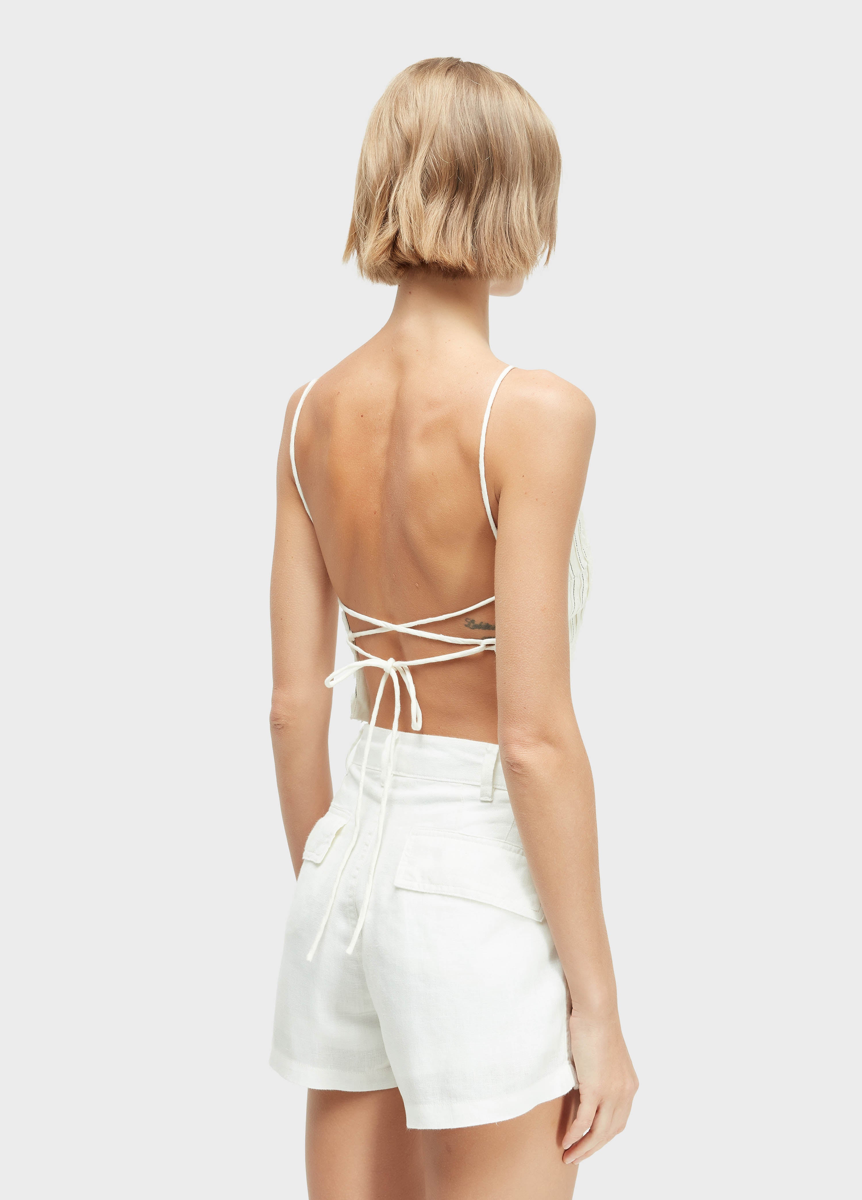 BLUSA TIRAS SMOKING LINEN
