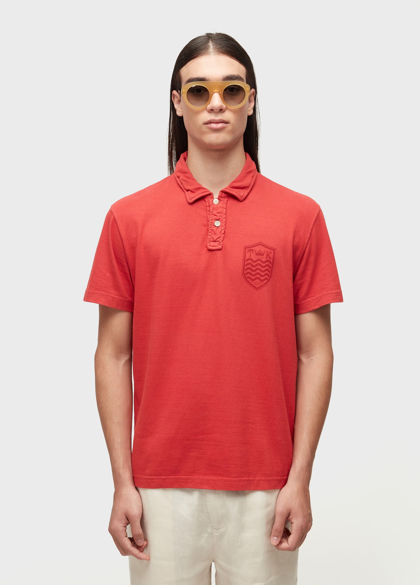 CAMISA POLO STONE MC COLORS VERMELHO ACEROLA