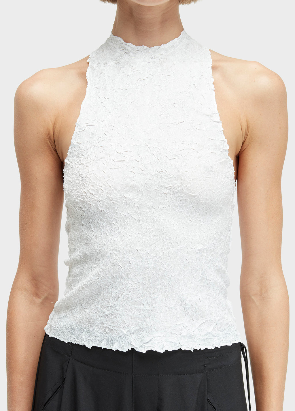 BLUSA RAGLAN PLISSADO CRUNCH OFF-WHITE