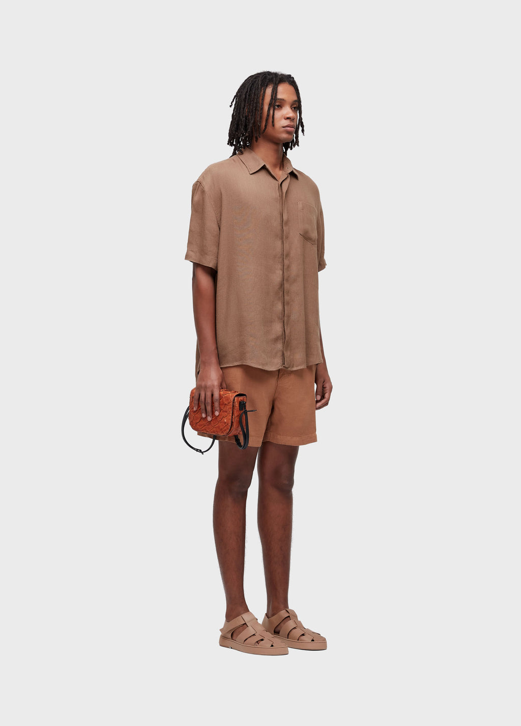 CAMISA MC RECYCLED LINEN CAQUI