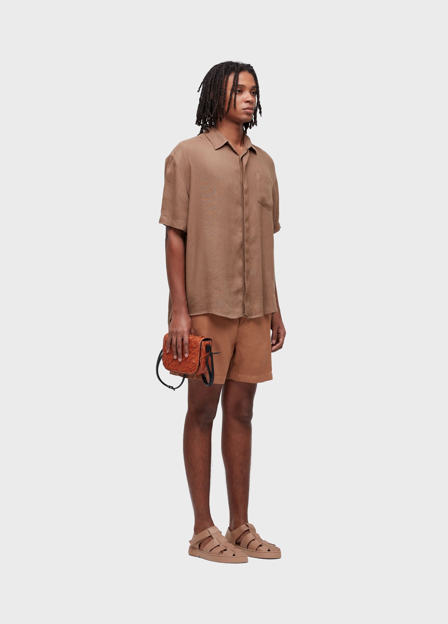 CAMISA MC RECYCLED LINEN CAQUI