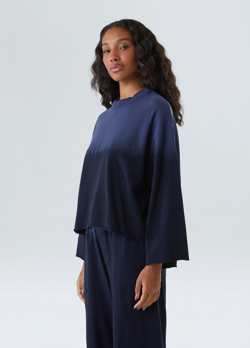 BLUSA ML TIE DYE BLUES MARINHO