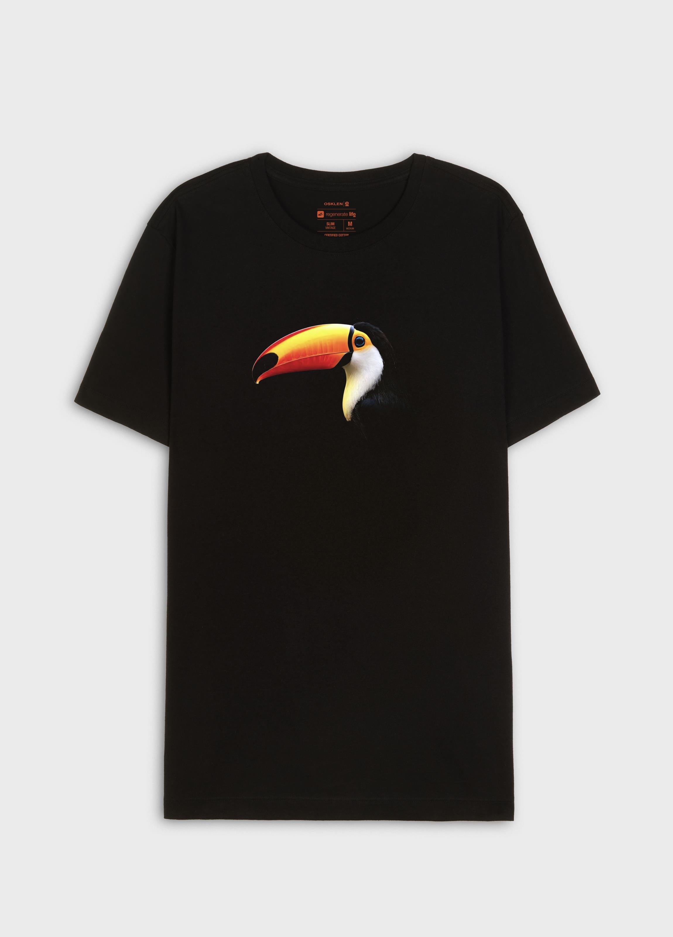 T-SHIRT SLIM VINTAGE TUCANO MC PRETO