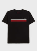 T-SHIRT VINTAGE LISTRADO MC PRETO