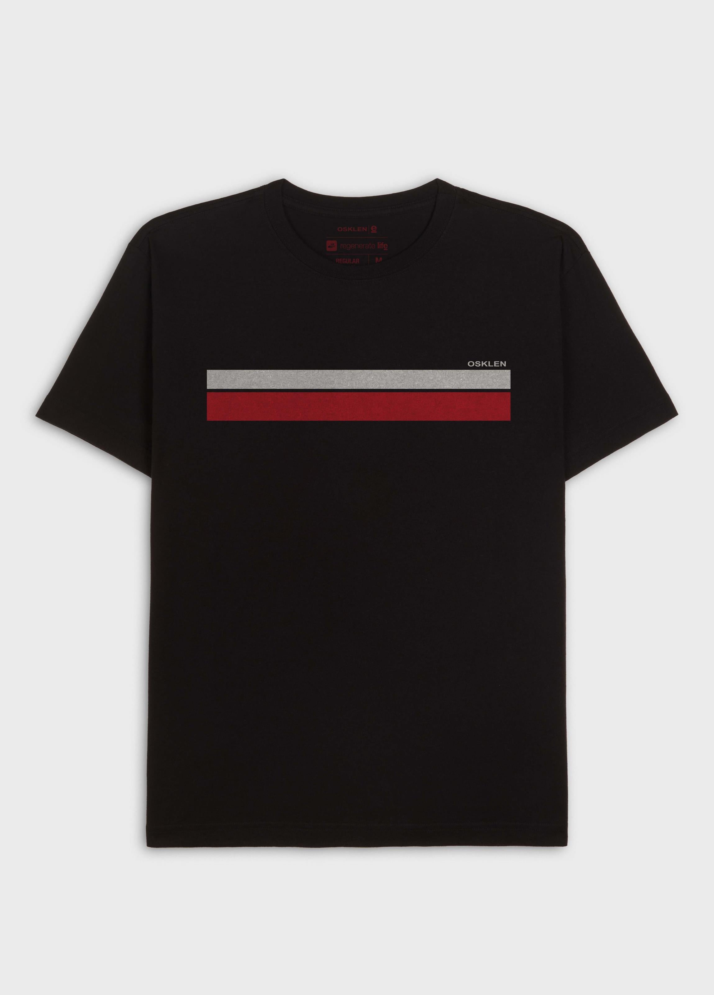 T-SHIRT VINTAGE LISTRADO MC PRETO