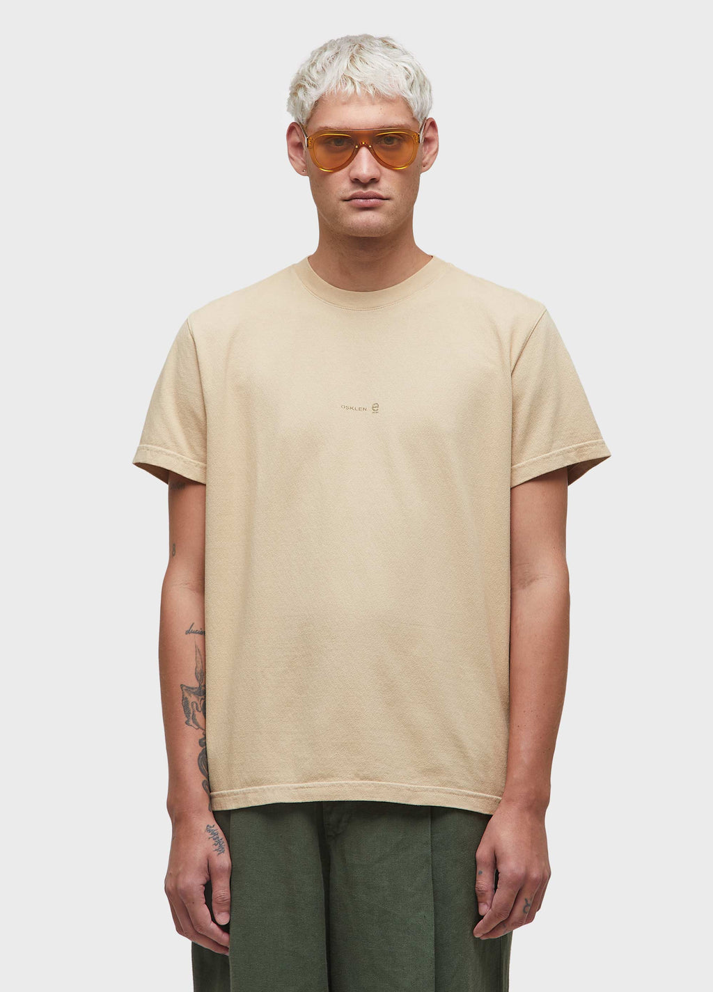 T-SHIRT DOUBLE FACE E-COLORS OSKLEN E MC CAQUI