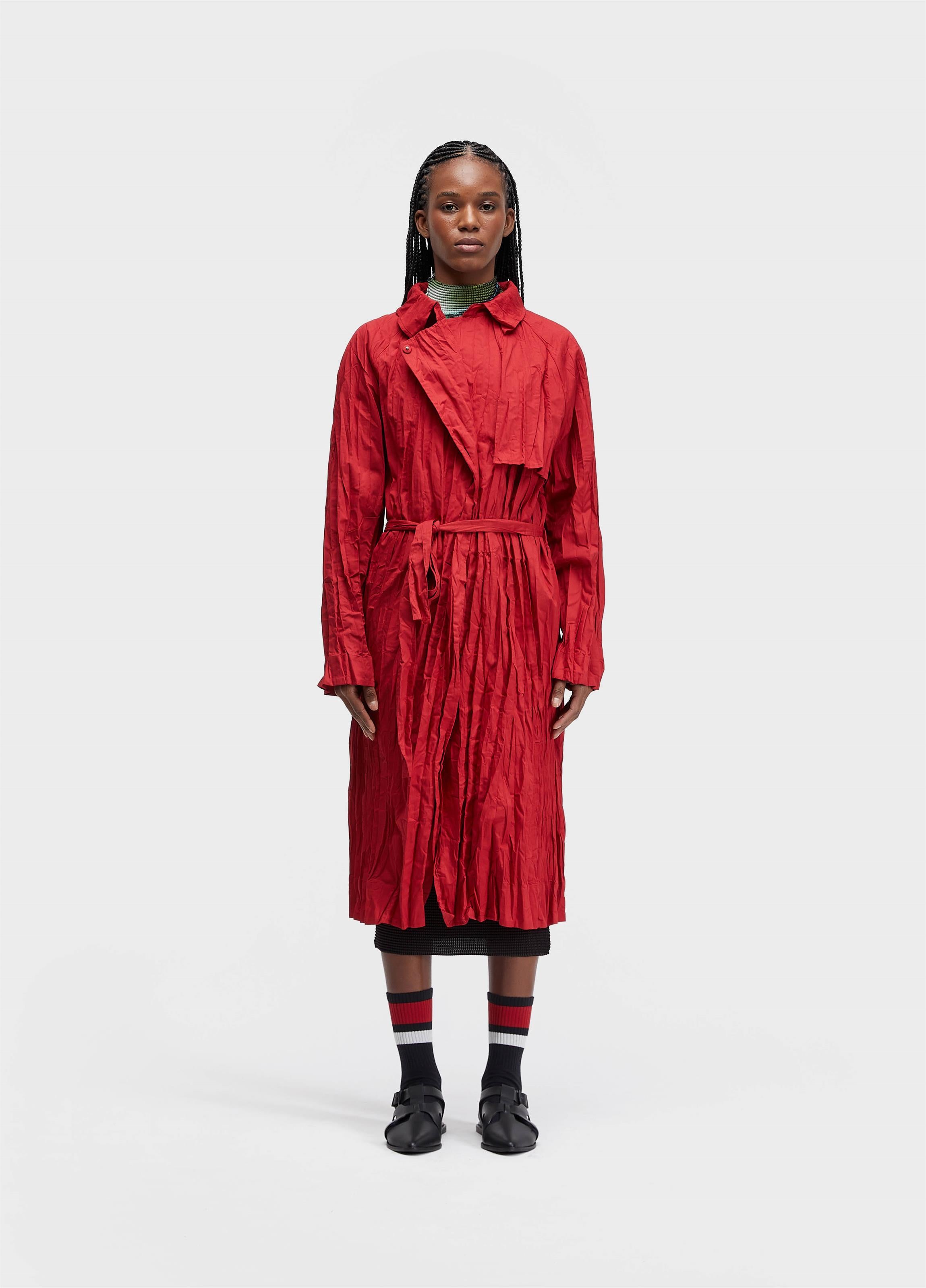 TRENCH COAT WRINKLED TRICOLINE