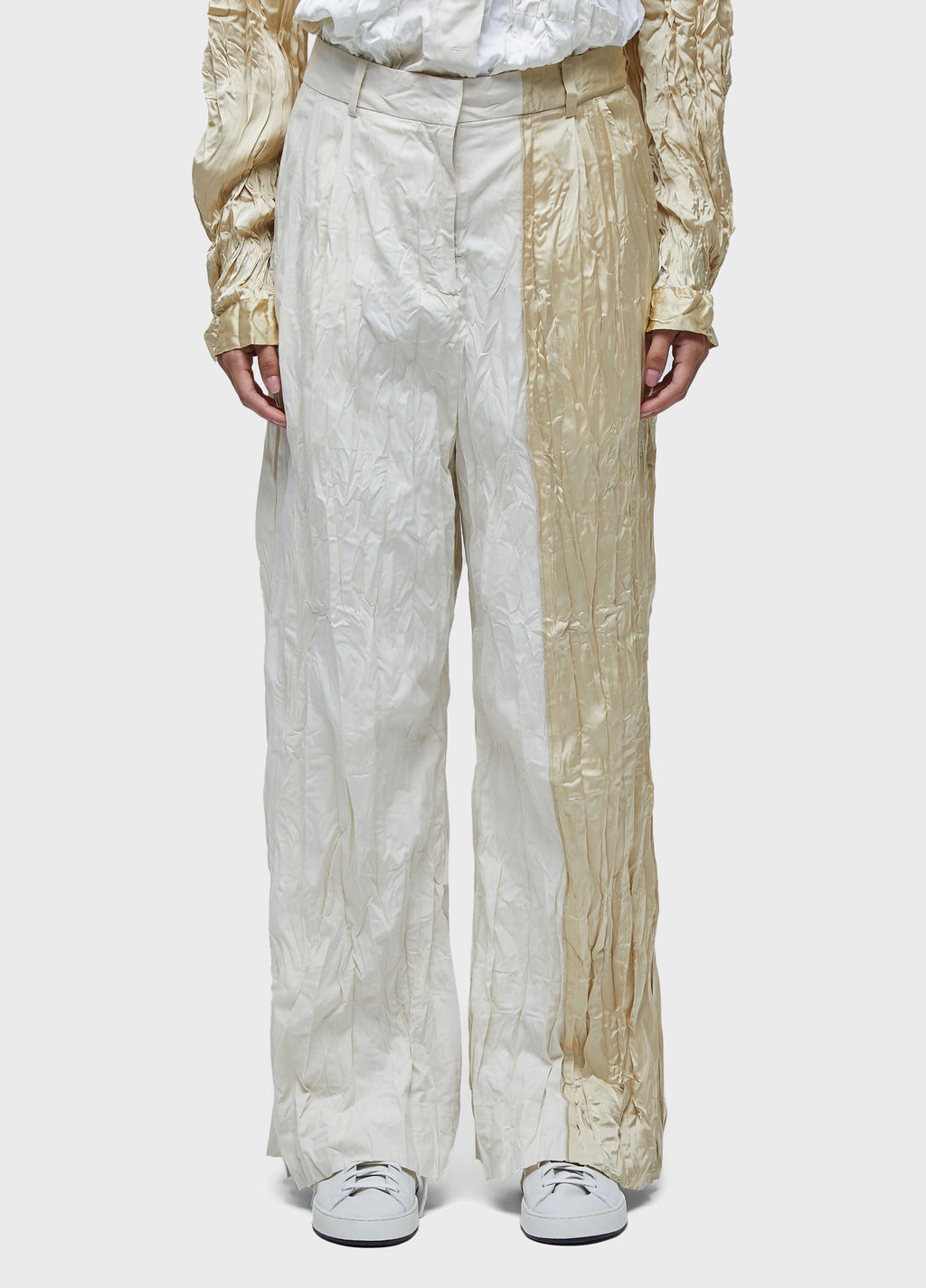 CALCA WRINKLED SATIN + TRICOLINE