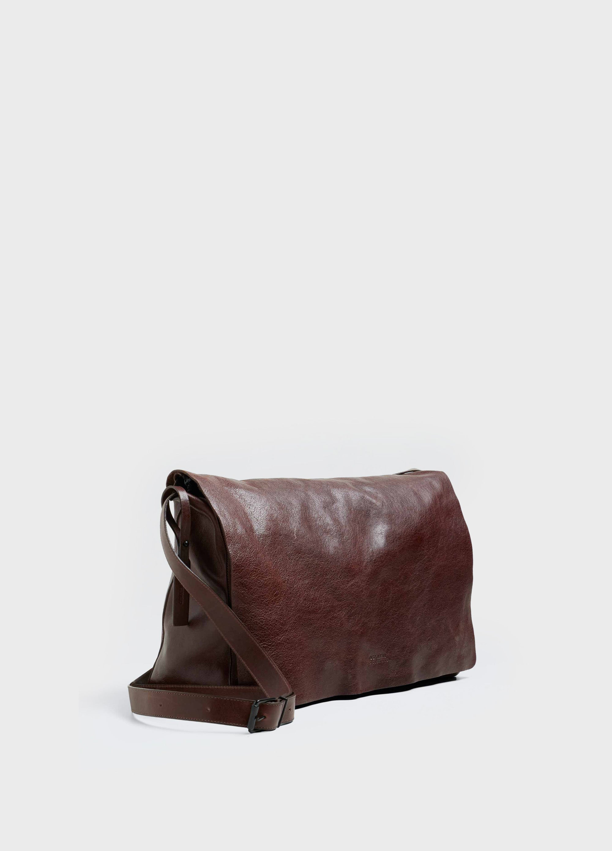 LARGE LEATHER CROSSBODY E-BASICS BAG