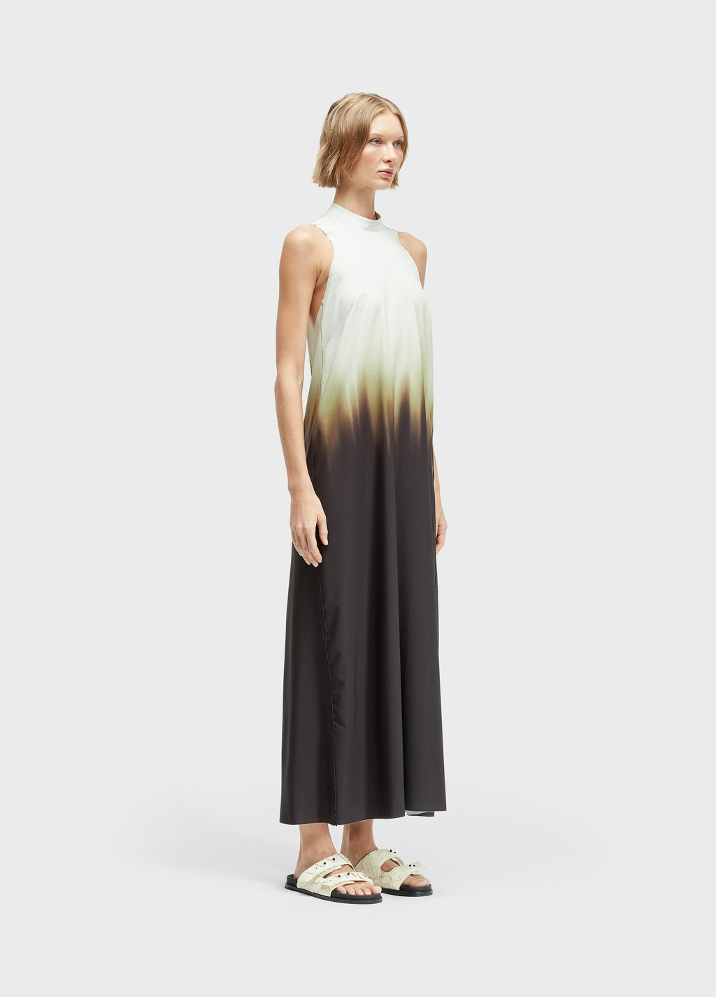 VESTIDO GOLA BLURRED BROWN SUPERLIGHT