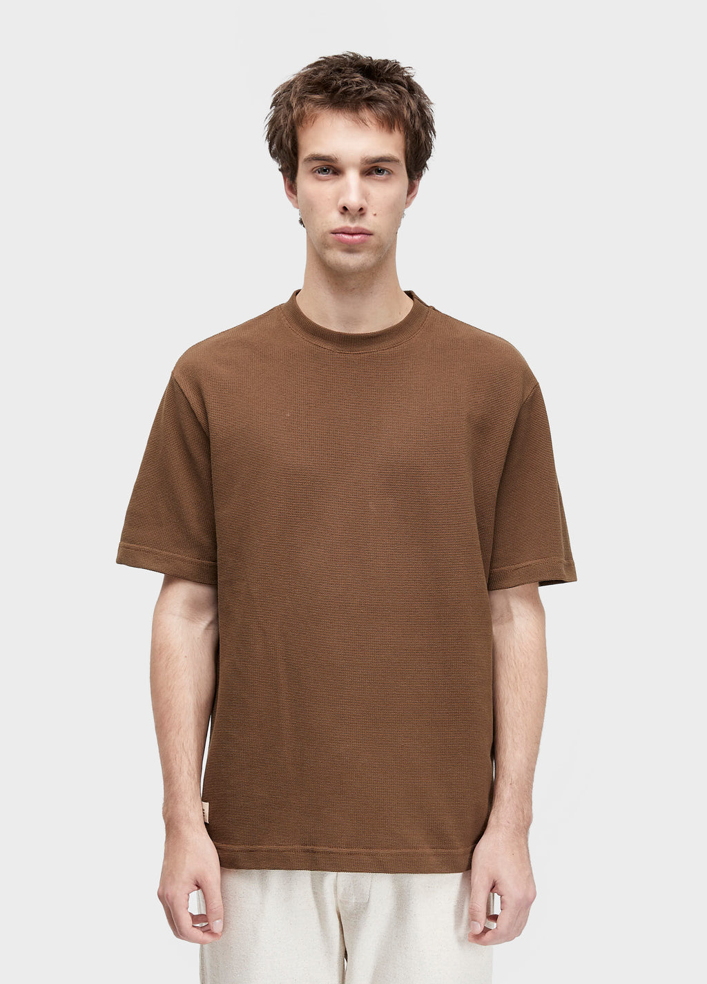 T-SHIRT TOPSTITCH TEXTURE CONTRAST MC