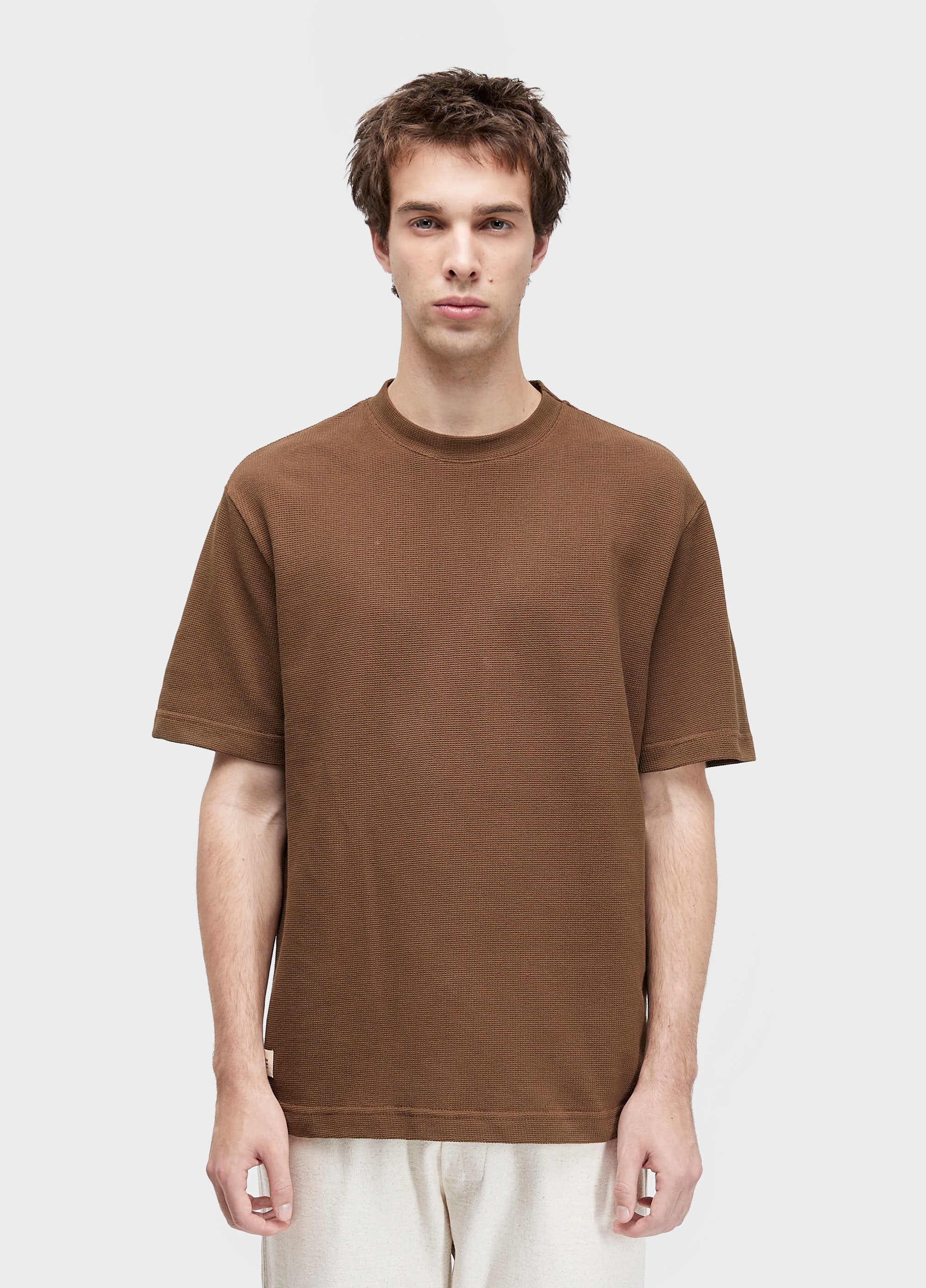 T-SHIRT TOPSTITCH TEXTURE CONTRAST MC