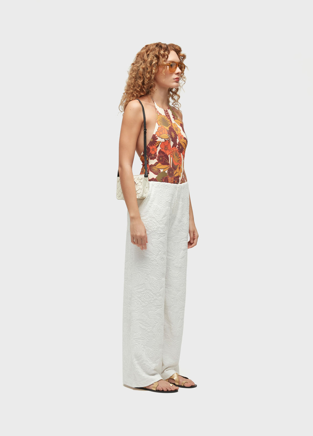 CALCA FEM ATOALHADA GARDEN PARTY OFF-WHITE