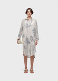 VESTIDO CHEMISE TELA COQUEIRO OFF-WHITE/PRETO