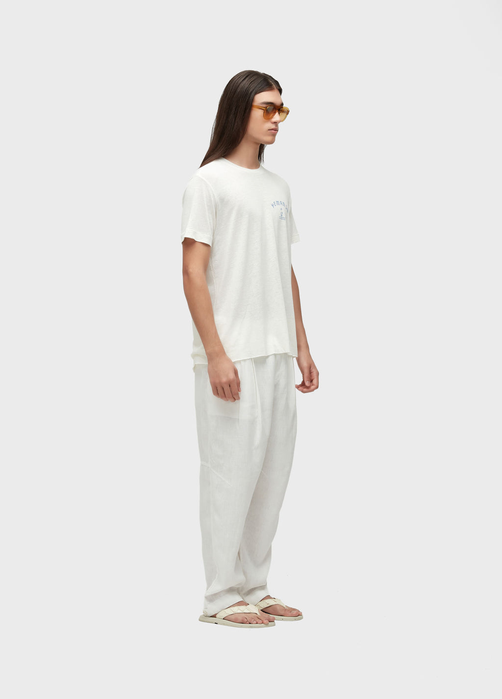 CALCA ALFAIATARIA SMOKING LINEN OFF-WHITE