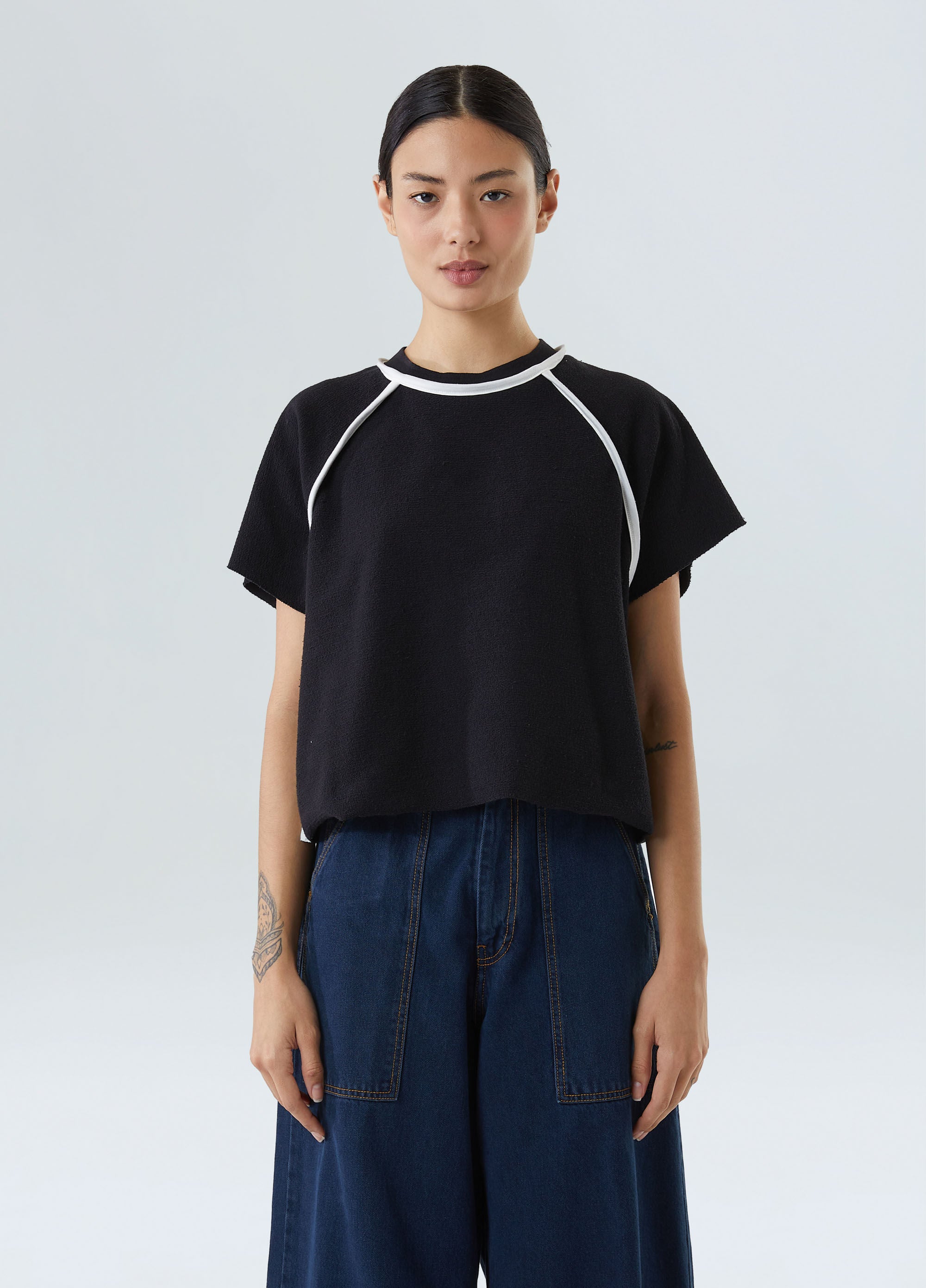 BLUSA MOLETOM DOUBLE FACE VIES PRETO