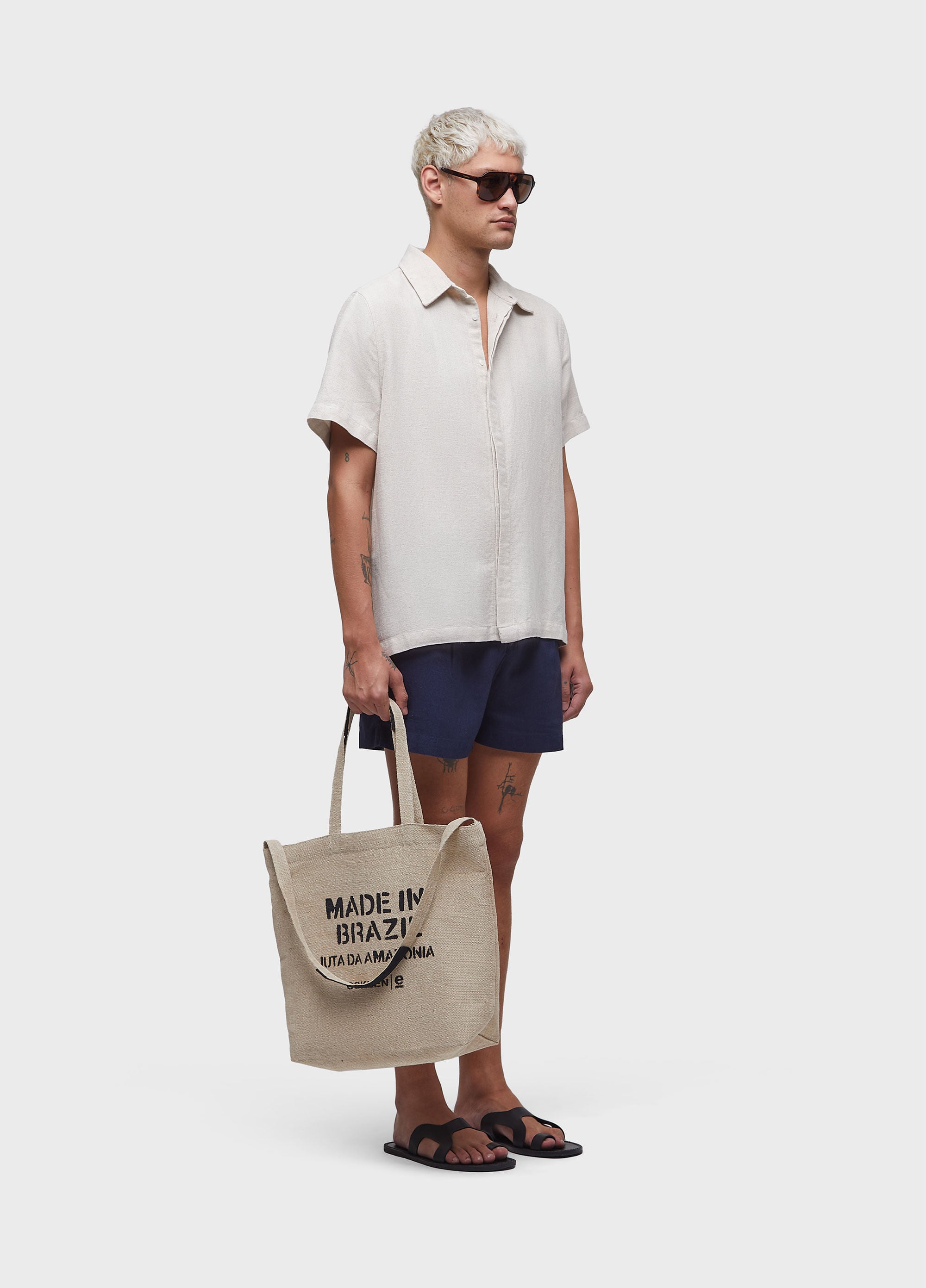 CAMISA LINEN TEXTURE MC NATURAL