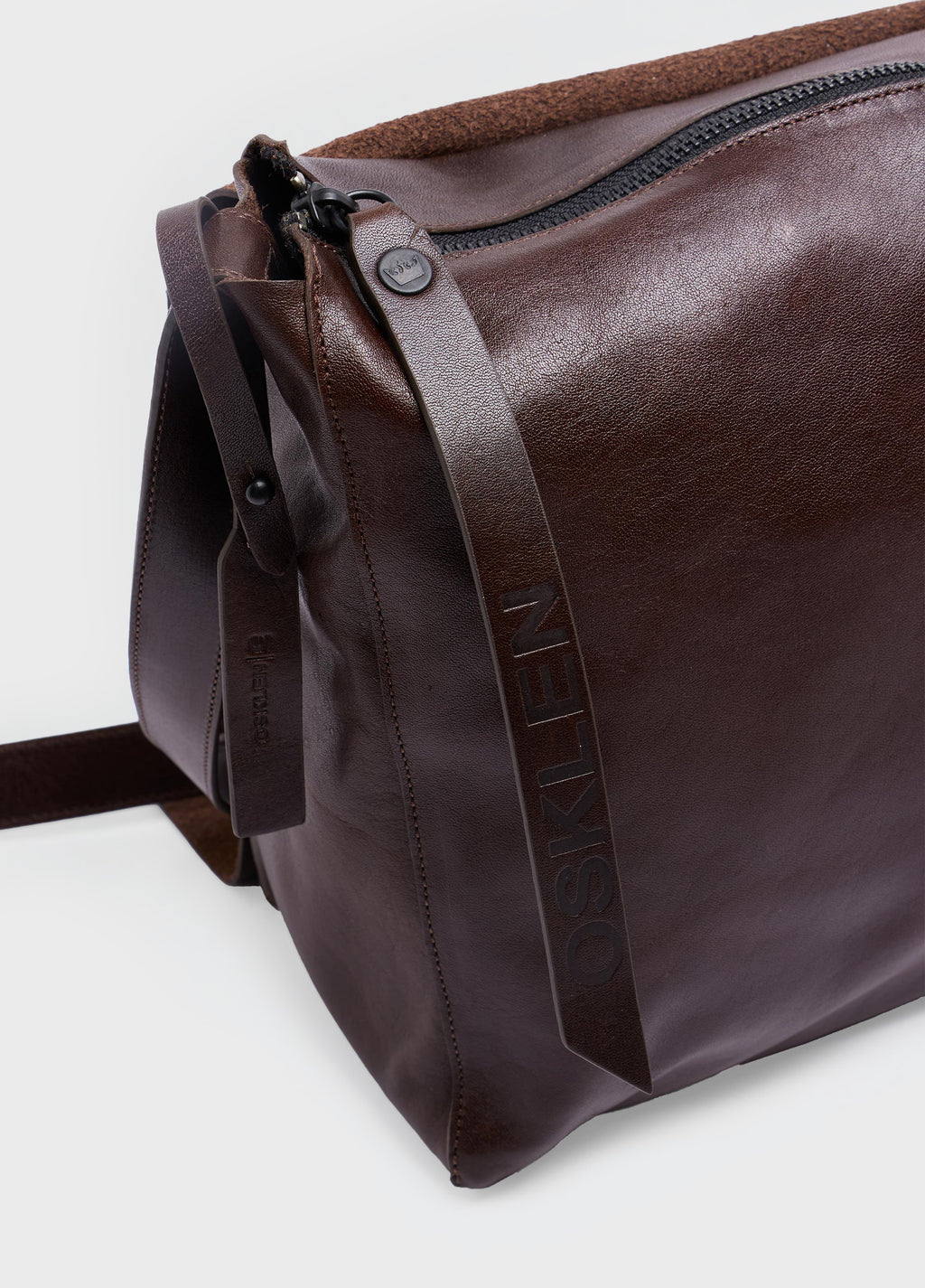 LARGE LEATHER CROSSBODY E-BASICS BAG