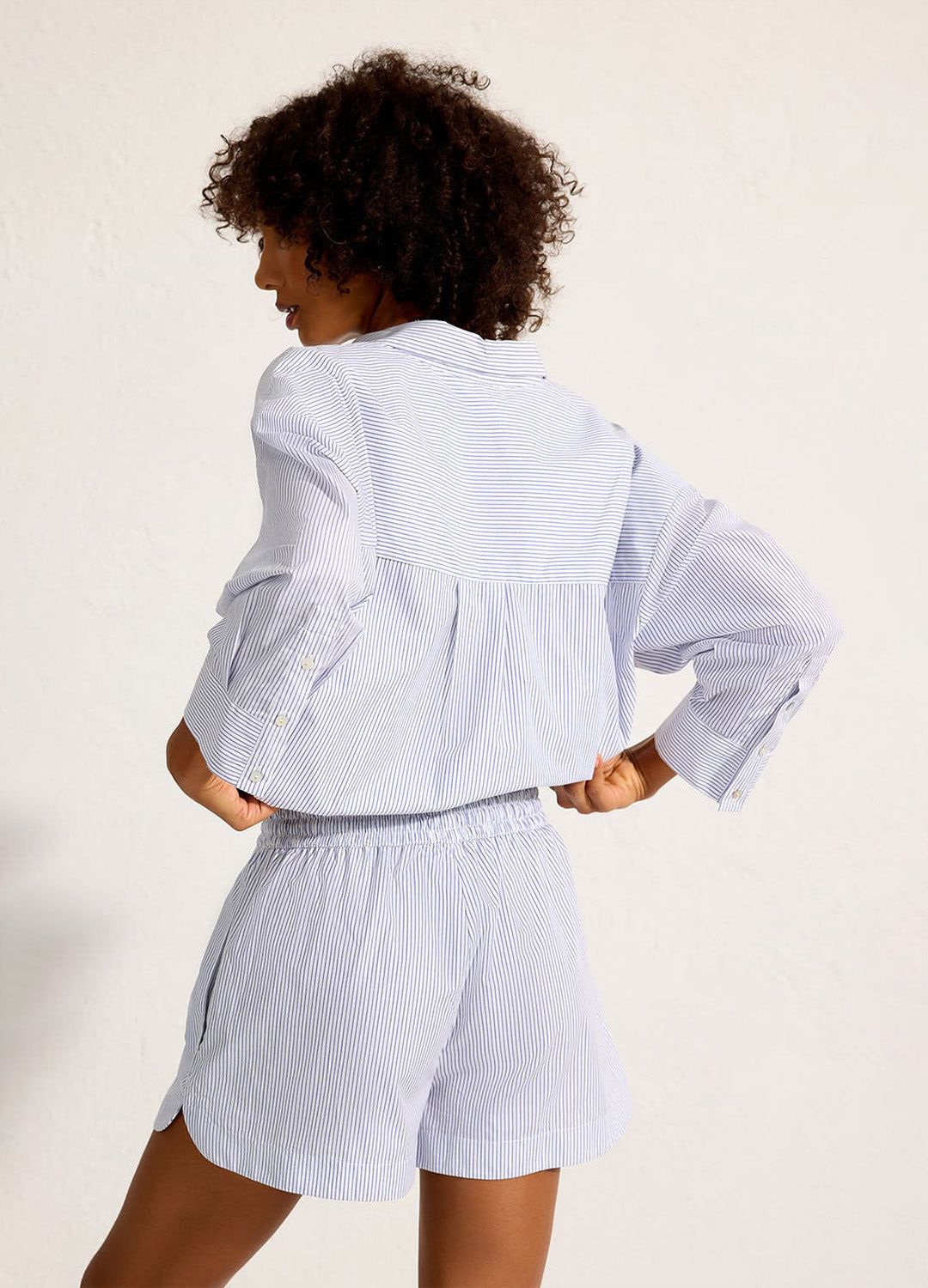 SHORT FIO TINTO OFF-WHITE MARINHO