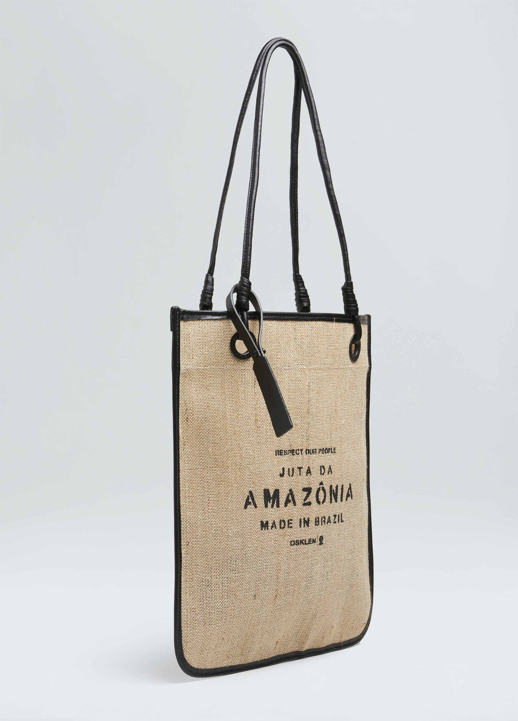 BOLSA TOTE FLAT COURO JUTA ECO