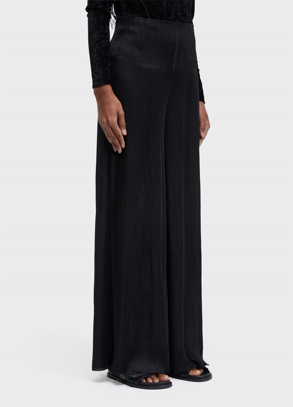 CALÇA PANTALONA LASTEX PLISSÊ