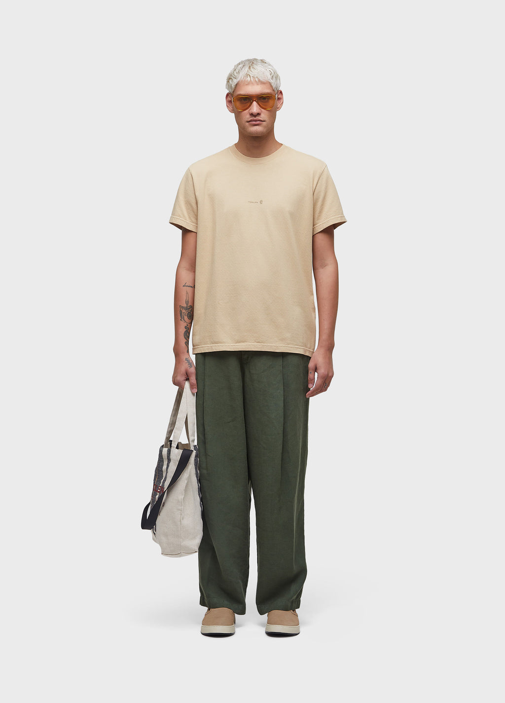 T-SHIRT DOUBLE FACE E-COLORS OSKLEN E MC CAQUI