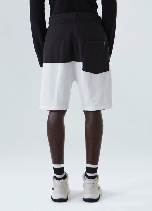 BERMUDA CASUAL MASC BICOLOR PRETO/OFF-WHITE