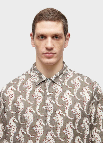 CAMISA LINEN SEAHORSE GREEN MC