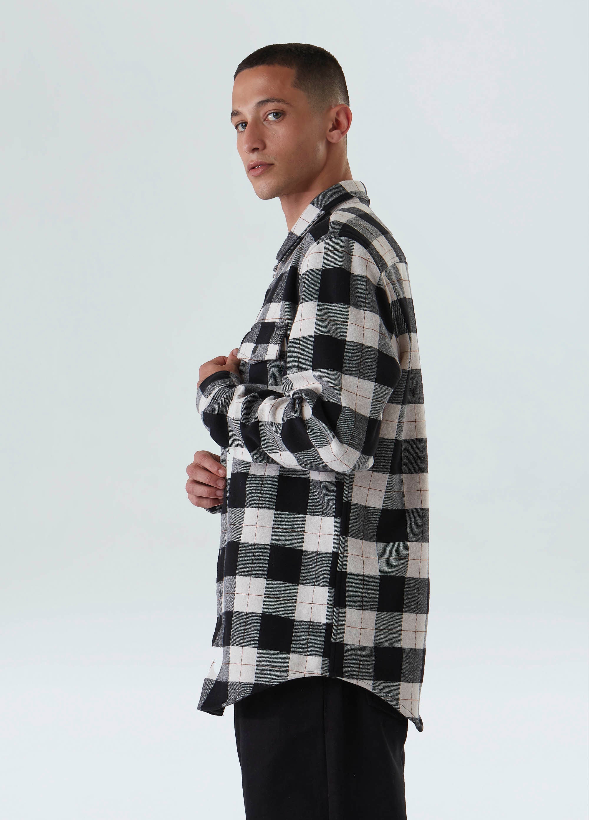 OVERSHIRT MASCULINA XADREZ AREIA/PRETO/VINHO