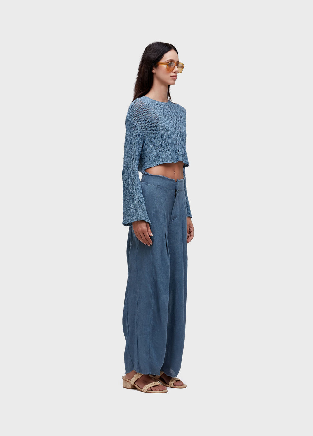 BLUSA ML FLARE TRICOT REDE