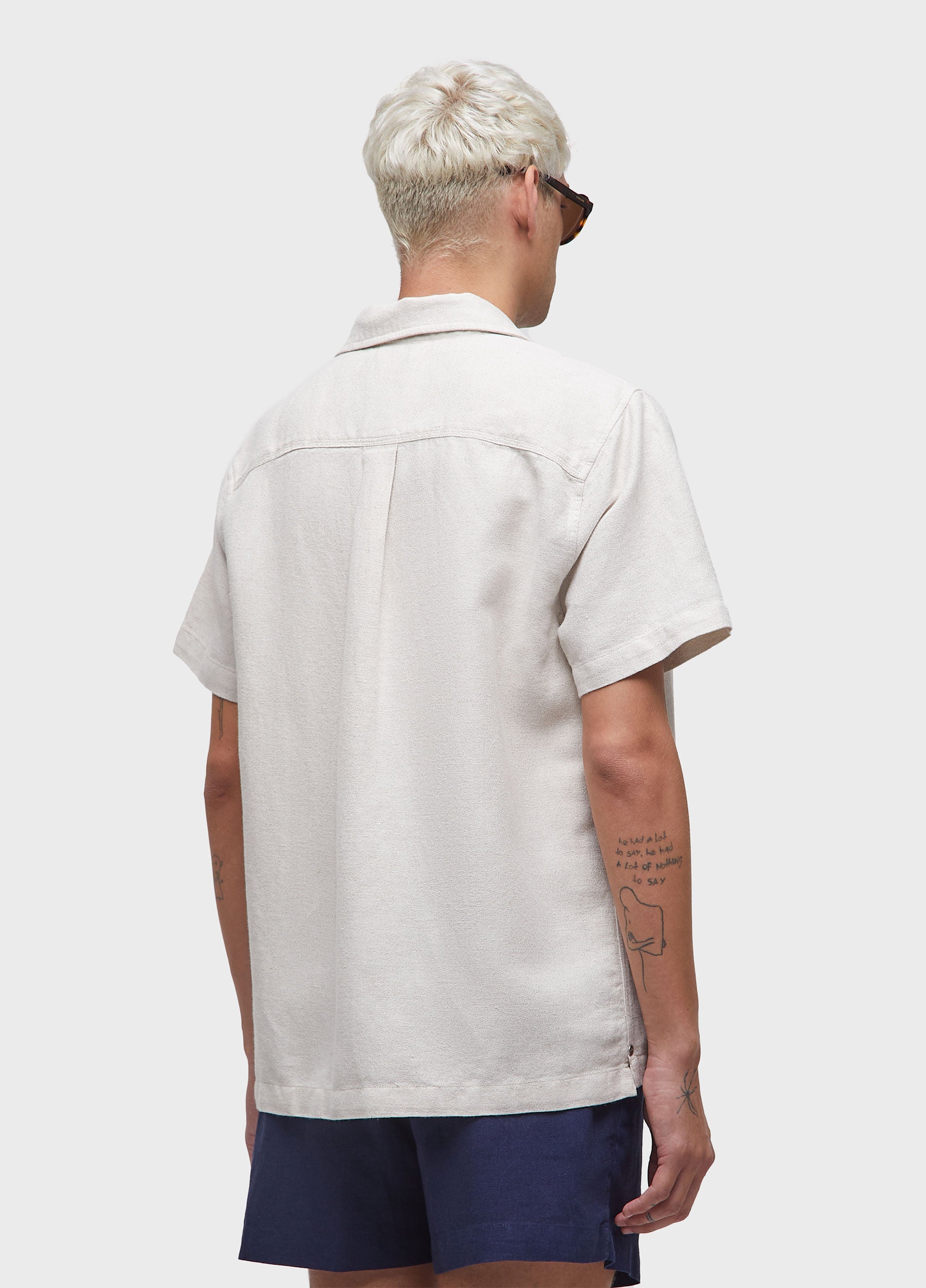 CAMISA LINEN TEXTURE MC NATURAL