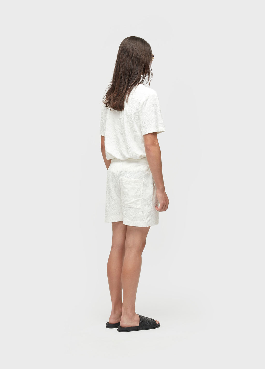 BERMUDA MASCULINA ATOALHADO GARDEN PARTY OFF-WHITE