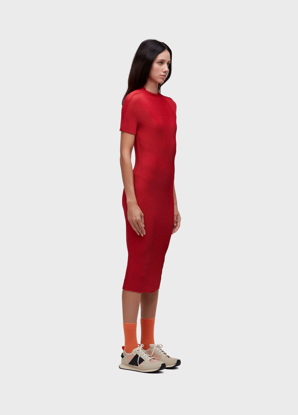 VESTIDO MC MIDI PIXEL VERMELHO ACEROLA