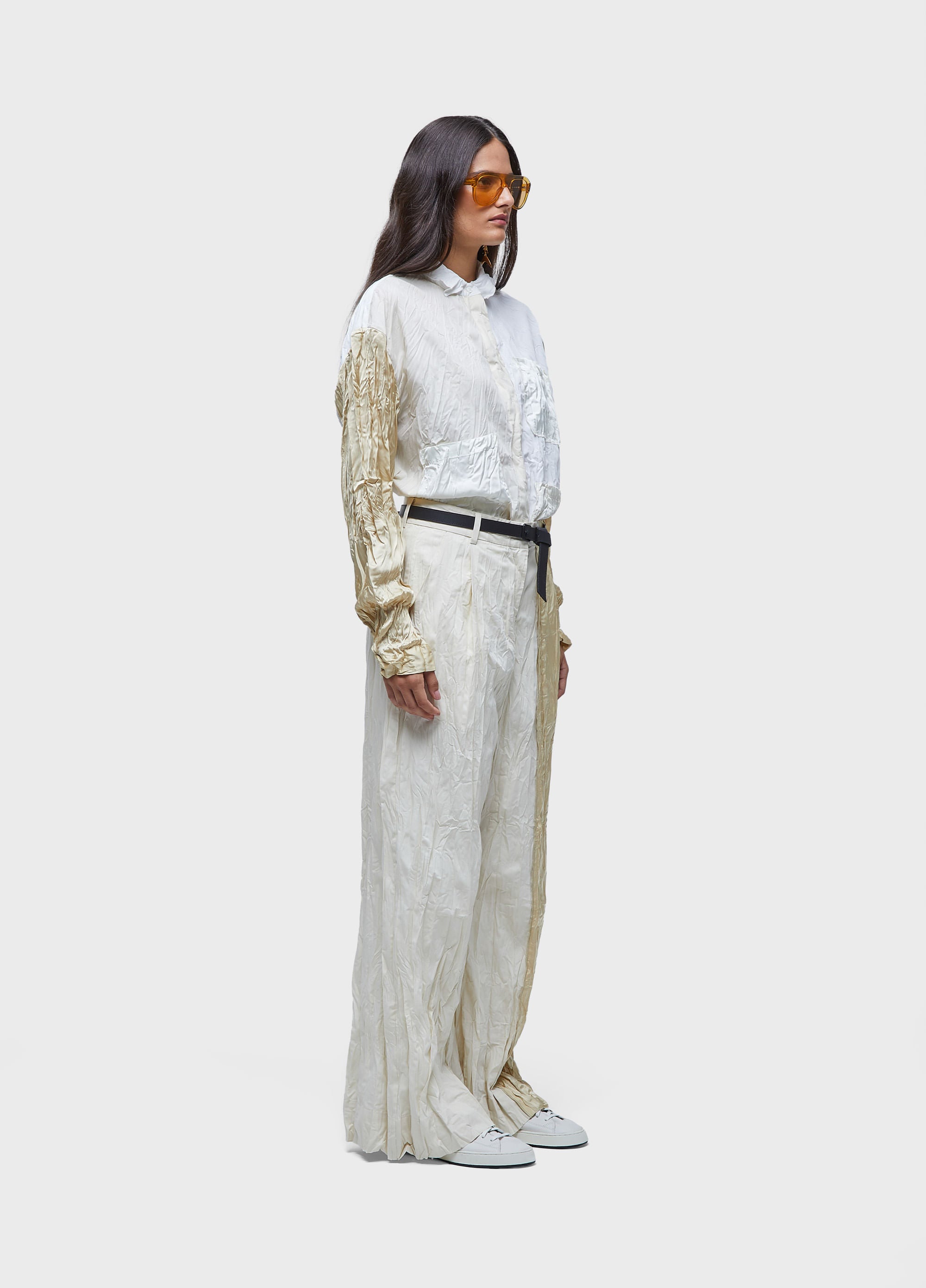 CALCA WRINKLED SATIN + TRICOLINE