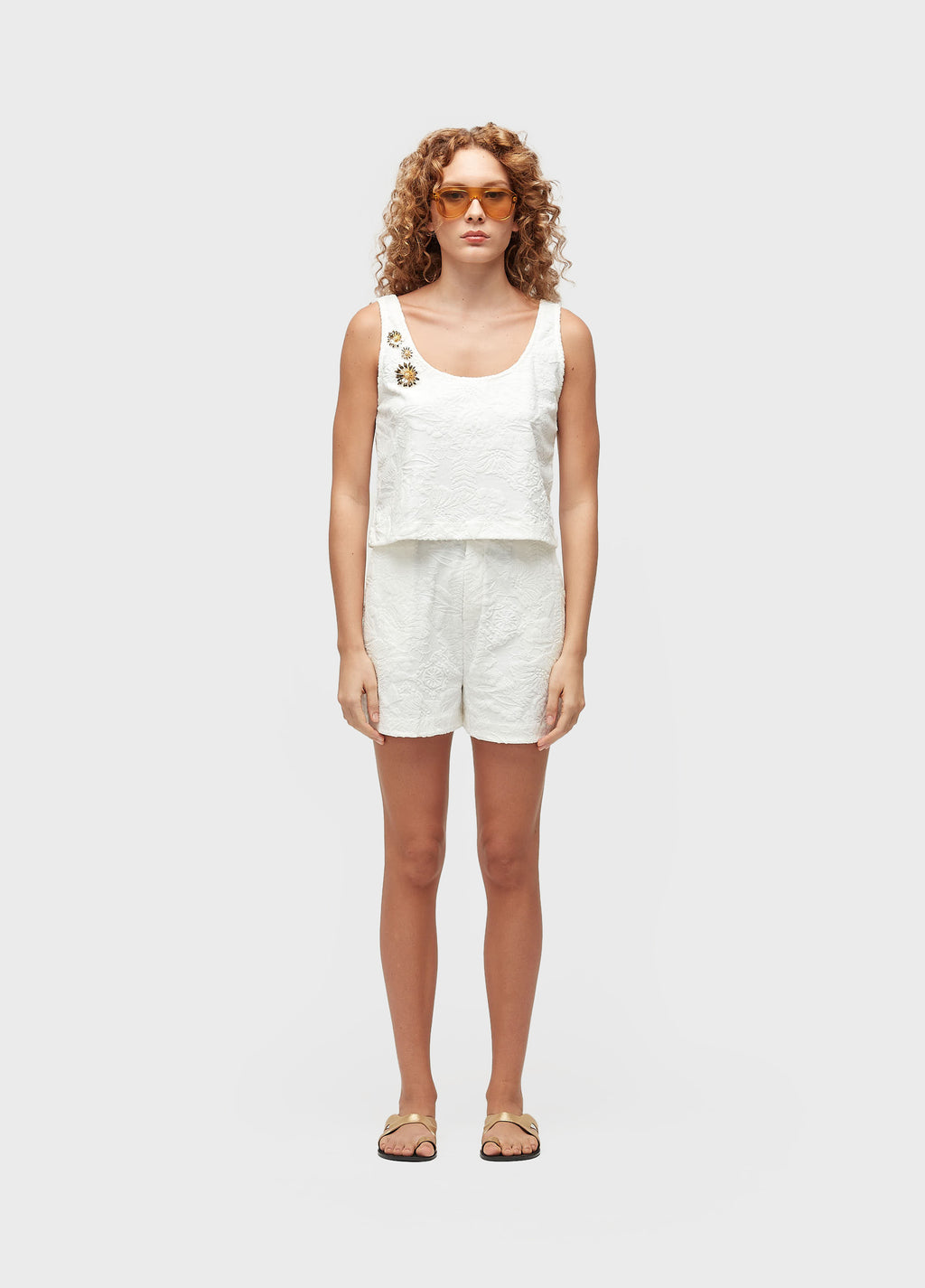 SHORT FEM ATOALHADO GARDEN PARTY OFF-WHITE