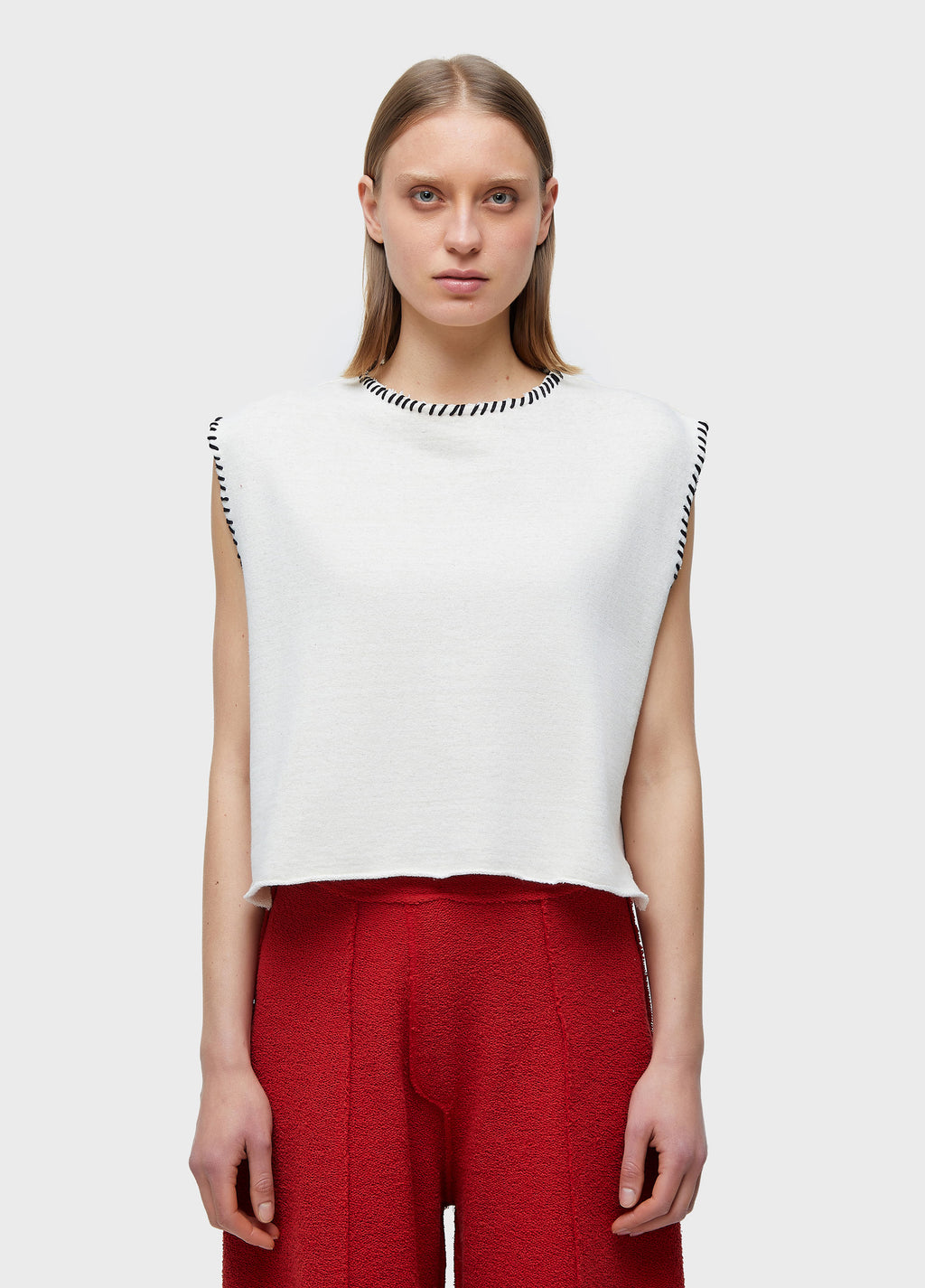 SLEEVELESS MOLETOM JUTA PESPONTOS NATURAL