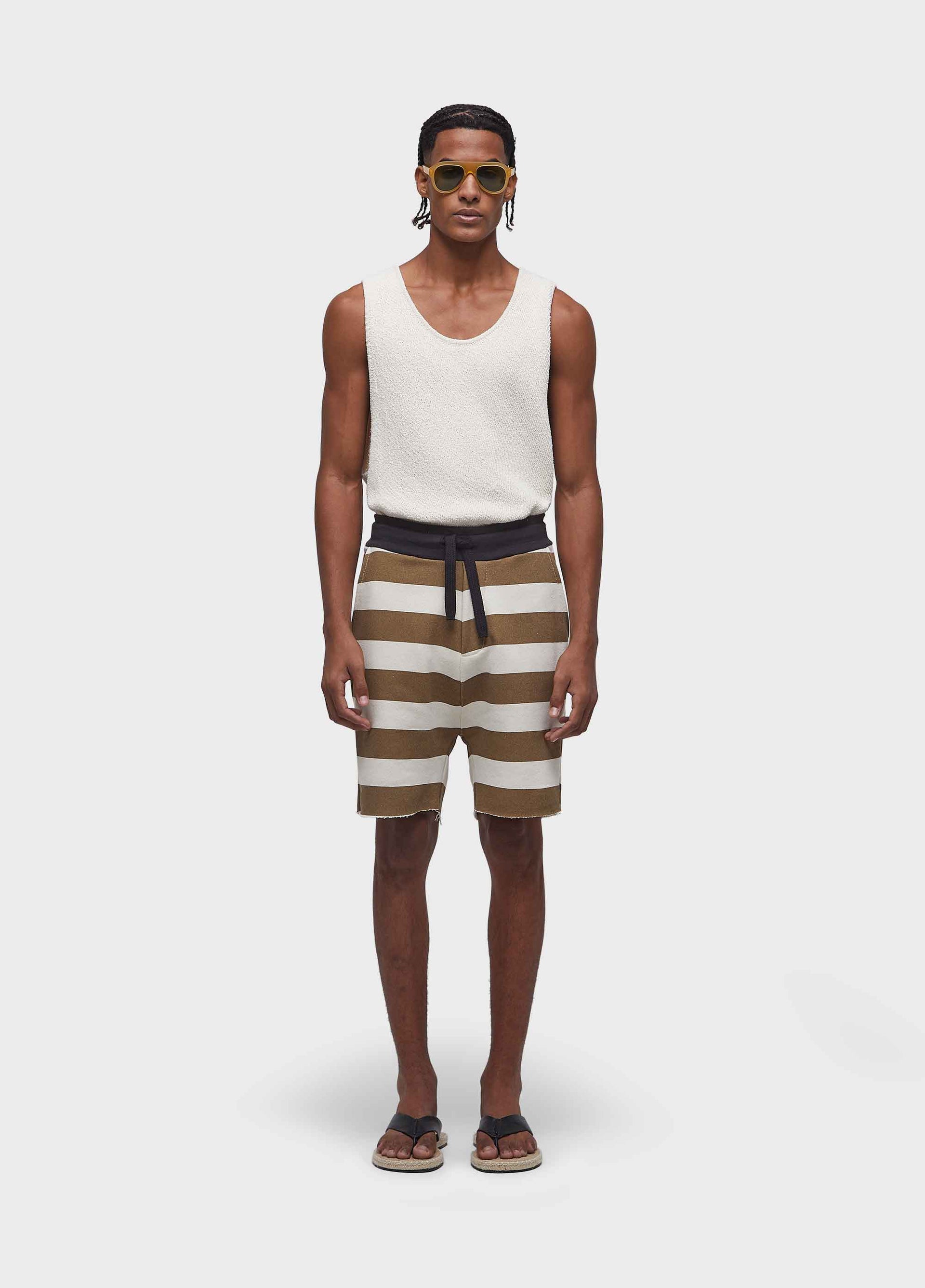 Bermuda Casual Listrada Moletom – Eme Mater