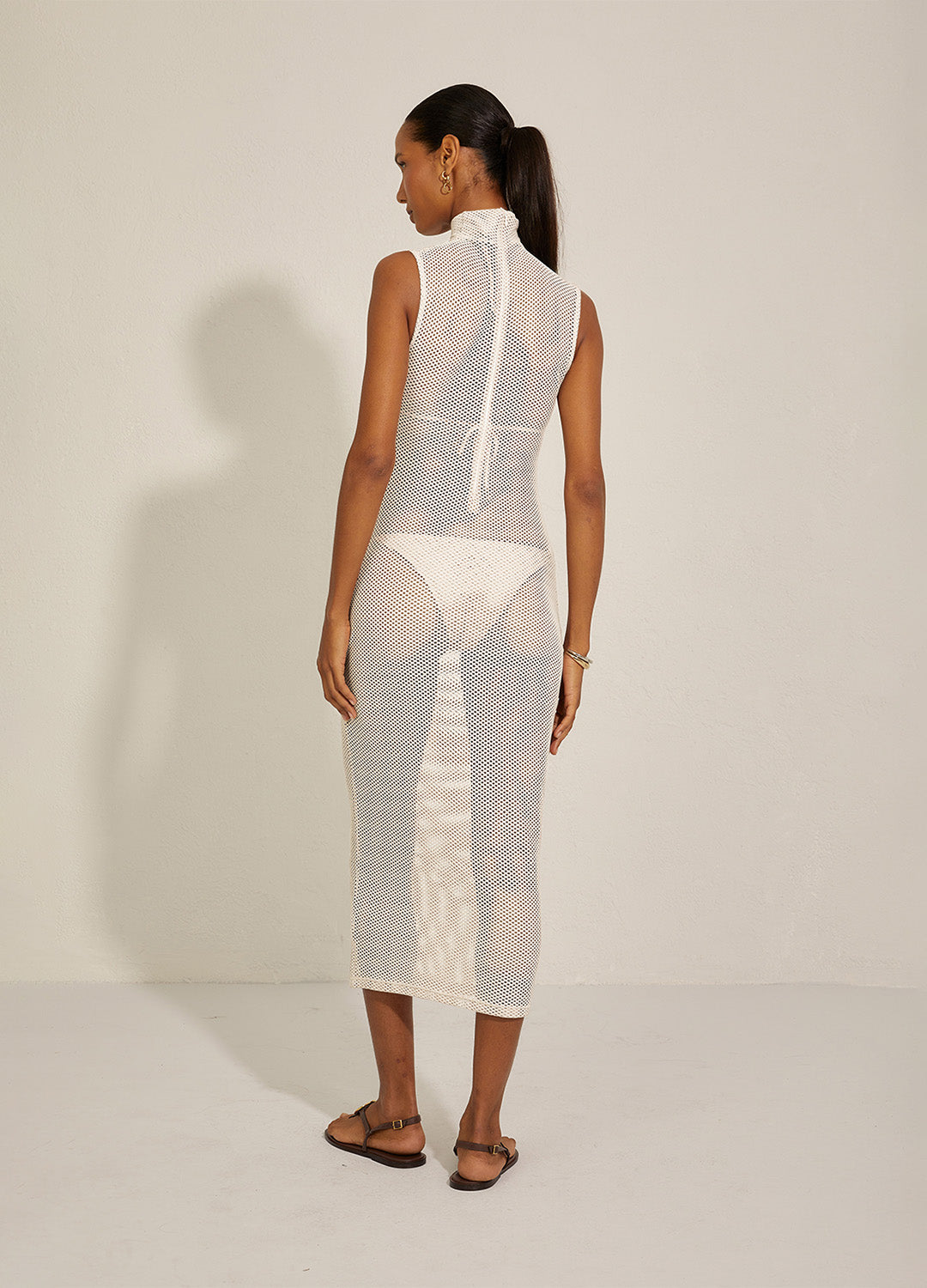 VESTIDO TUBO TELA OFF-WHITE