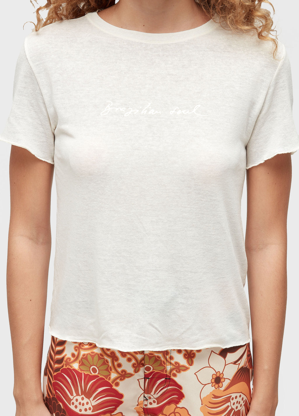T-SHIRT FEM  BRAZILIAN SOUL GOLD OFF-WHITE/DOURADO